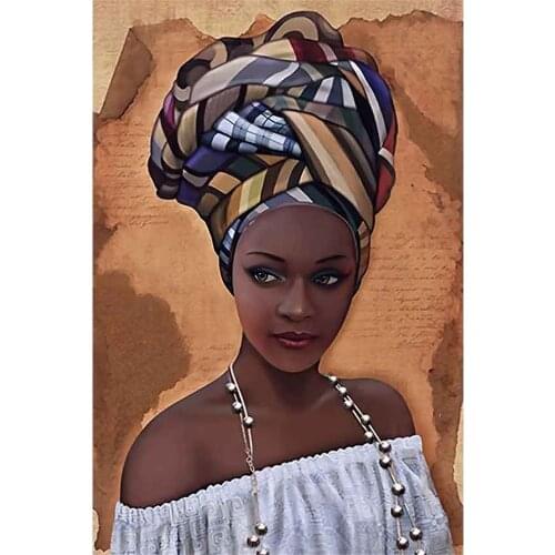 Black White African Nude Woman Printed Canvas 11CT Cross-Stitch Kit Embroidery DMC Threads Knitting Handicraft Floss