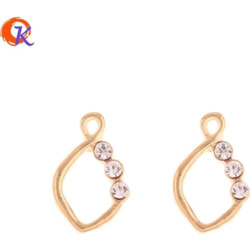 Cordial Design 50Pcs 9*14MM Jewelry Accessories/Hand Made/Charms/Drop Shape/Genuine Gold Plating/DIY Making/Earrngs Findings