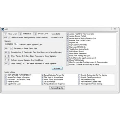 Detroit Diesel Diagnostic Link 8.07 DDDL - Engineering Level 3 keygen unlocked+additional features and GRAYED parameters support