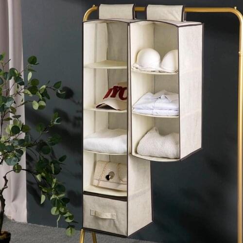 Home Hanging Storage Bag for Handbag Clothes Wardrobe Closet Organizer Folding Shelf Bag Household Storage Hanging Organizer