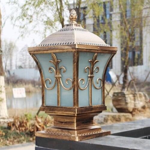IP65 bronze antique brass landscape vintage classical outdoor waterproof fencing bollard pillar light lamp