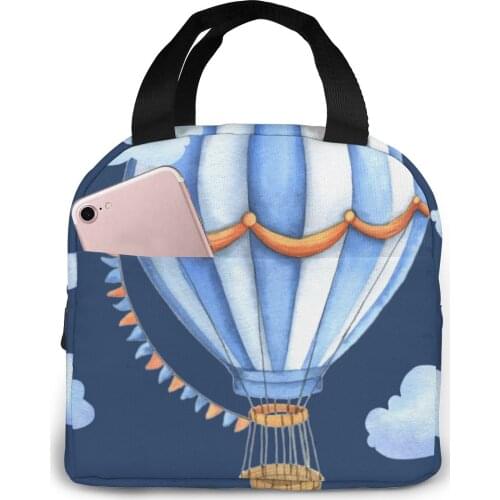 Insulated Lunch Bag Thermal Cartoon Balloons Clouds Tote Bags Cooler Picnic Food Lunch Box Bag For Kids Women Girls Men Children