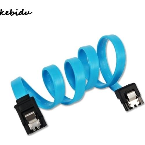 Kebidu 50 pcs/lot Wholesale 50cm SATA 3.0 Cable Hard Disk Devices 7-pin Straight SATA III II I Data Cord for SSD HDD