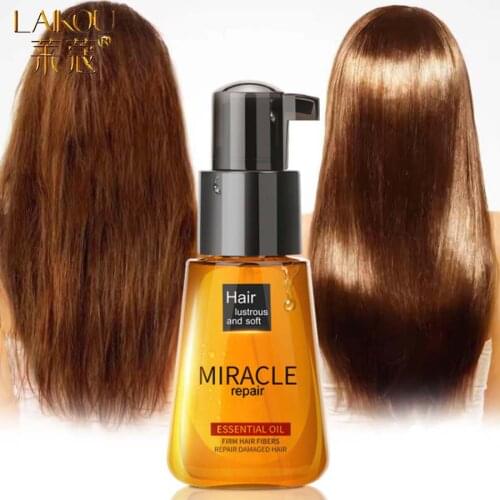 LAIKOU 70ml Hot Moroccan Pure Argan Oil Hair Essential Oil Increase the Gloss Repair Dry Hair Types Easy To Carry Essential Oil