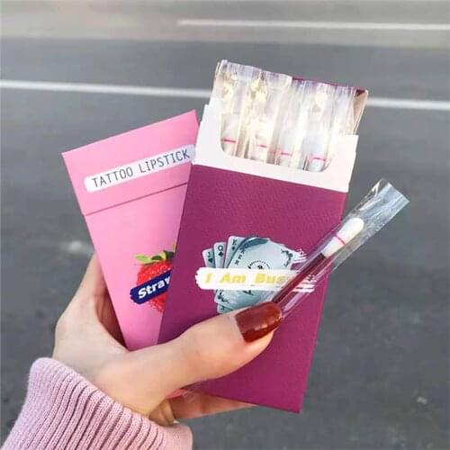 Hot 20pcs/set Lipstick Cigarette Cotton Swab Lipsticks Microbrush Long Lasting Waterproof Disposable Portable Lipstick