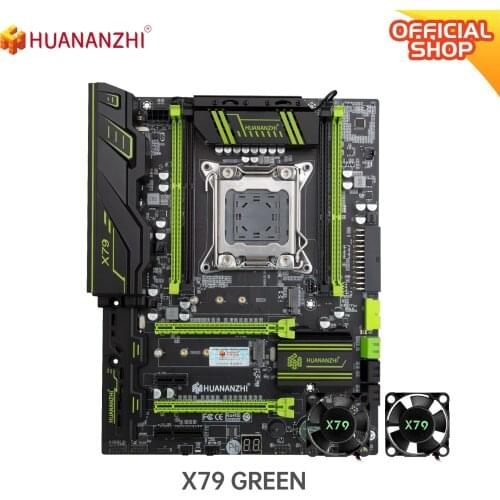HUANANZHI X79 GREEN X79 motherboard LGA2011 ATX USB3.0 SATA3 PCI-E NVME M.2 SSD support REG ECC memory and Xeon E5 V1 V2