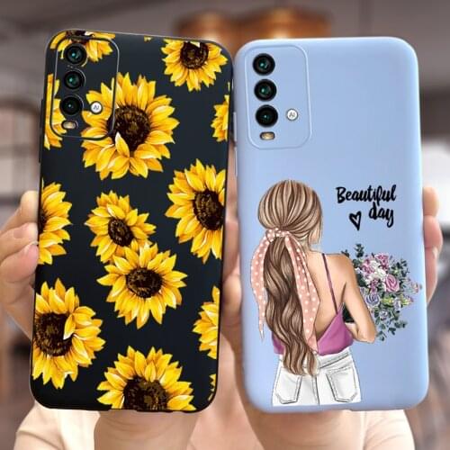 Cute Sunflower Case For Xiaomi Redmi 9T Case J19S Soft Slim Fundas Phone Cases For Xiaomi Redmi 9T 9 T Redmi9T Shockproof Bumper