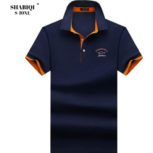 Plus Size S-10XL Polos Mens embroidery POLO Shirts Cotton Short Sleeve Camisas Polo Casual lapel Collar Male Polo Shirt 5XL