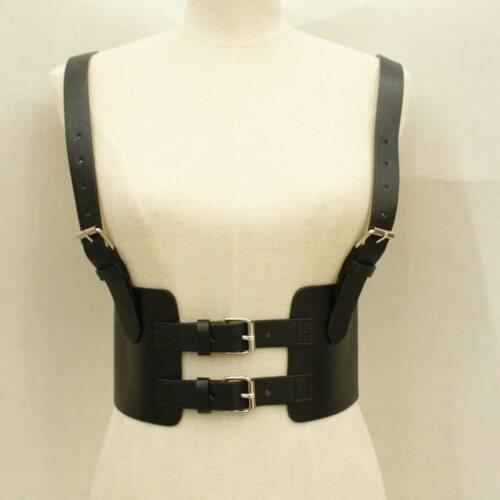 Fashion Leather Steampunk Sexy Underbust Waist Belt 2020 New Corset Vest Harness Strechy Waistcoat for Women Synthetic Leather