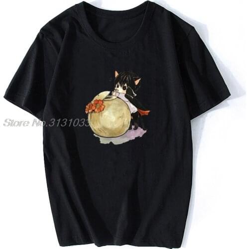 New Summer Men T Shirt Chibi Cat Hibari T-shirt Cotton Hitman Reborn Ofertas Tee Shirt Anime Harajuku