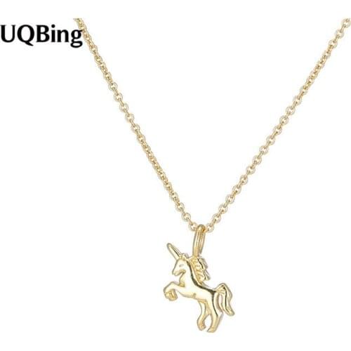 925 Sterling Silver /Gold-color Horse Necklaces & Pendants Pure Sterling Silver Necklace Jewelry Collar Colar de Plata