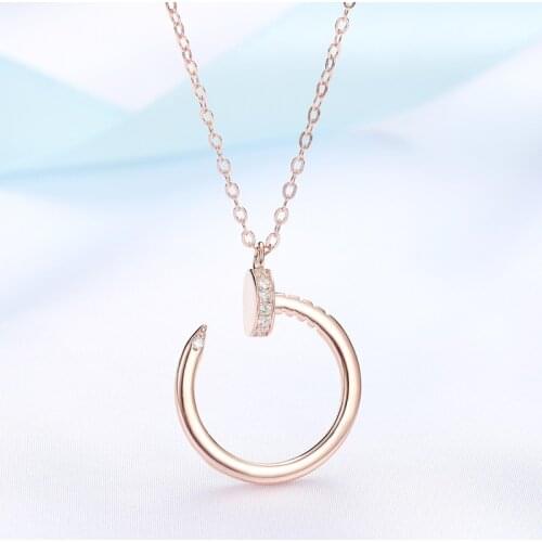 S925 silver nail Necklace womens cross border jewelry luxury accessories simple trend clavicle chain