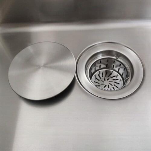 Kitchen Sink Drain Stopper Flat Decor Cover 304 Stainless Steel Fit Drain Outer Diameter 114 or 110 mm 1 Year Warranty