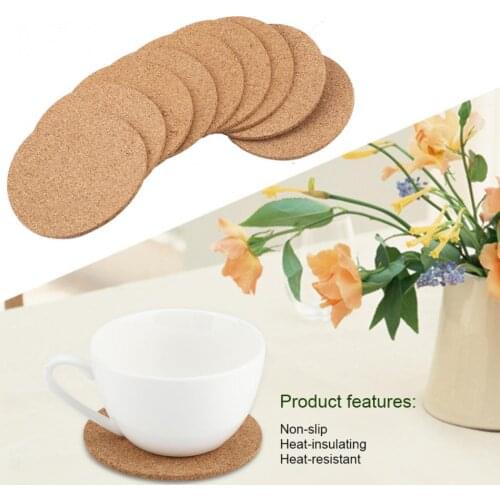 20/50/100pcs Natural Cork Coaster Heat Resistant Cup Mug Mat Coffee Tea Hot Drink Posavasos Placemat Home Kitchen Cup Mat Decor
