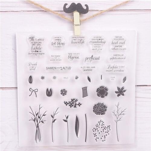 Dutch Plant Flowers Card Making Transparent Silicone Clear Stamps Bullet Journal Scrapbooking Sentiment Fairy Stamp Dies A2249