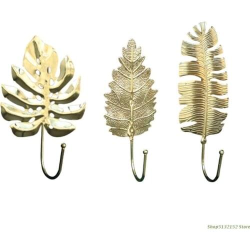 QX2E Turtle Leaf Hook Nordic Room Decor Wall Hooks No-Punch Clothes Coat Key Hook