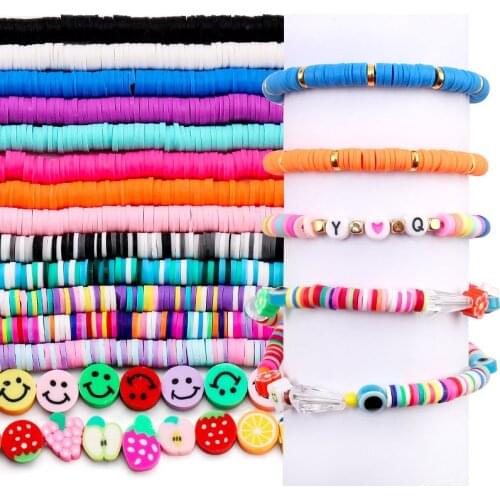 Multicolor Soft Ceramic Beads Polymer Clay Beads Animal Fruit Smiley Face Spacer Beads For Jewelry Making DIY Bracelet Necklace