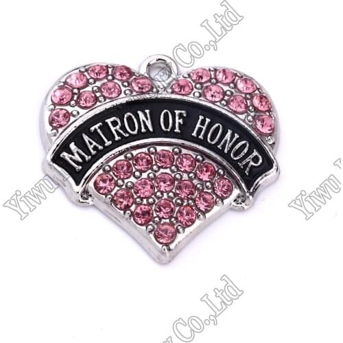 Heart Matron of honor crystal Word Heart Dangle Sports Fitness Pendant