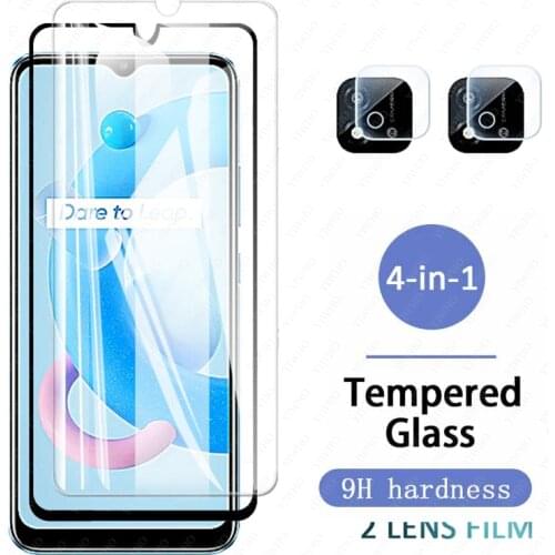 Glass on Realme C20 Tempered Glass for Oppo Realme C20 20c C 20 HD Black Phone Screen Protector Camera Lens Cover RMX3063