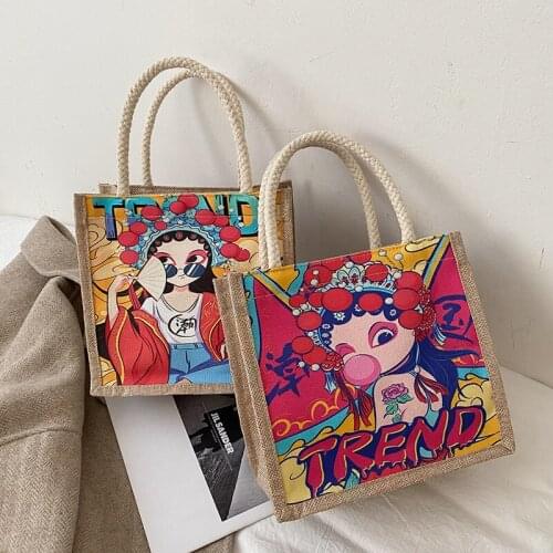 Bag Women 2020 New Korean Version of The Trendy Fashion Printing Tote Bag Graffiti Handbag Ins Casual Small Bag