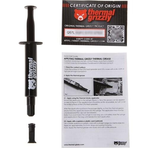 Thermal Grizzly Kryonaut CPU processor Heatsink fan Thermal compound Cooling Thermal Grease/ cooler paste 12.5 W/mk