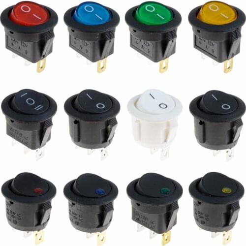 ON/OFF Round Rocker Switch LED illuminated Car Dashboard Dash 12V