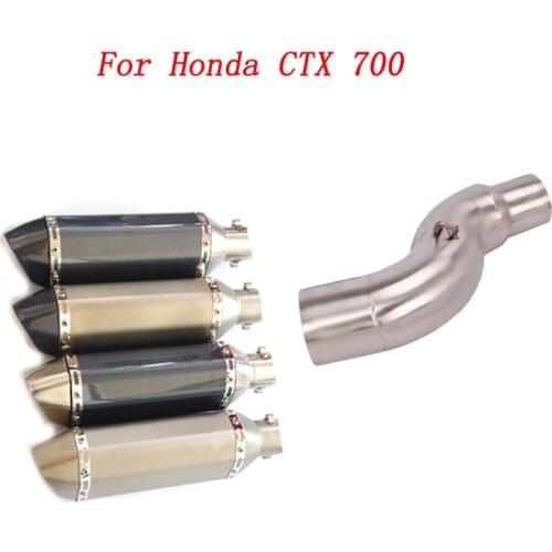 Slip On Motorcycle Exhaust Mid Link Pipe And 51mm Muffler Stainless Steel Exhaust System For Honda CTX700 All Years