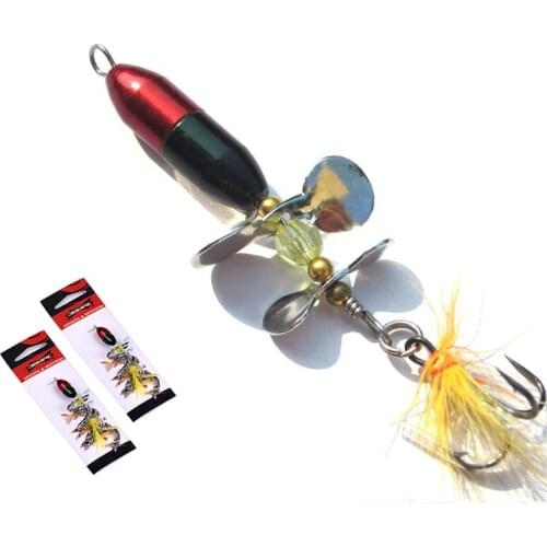 10g 7cm Rotating Spinner Sequins Fishing Lure Hard Bait With Feather Treble Hook For Bass Trout Perch Pike