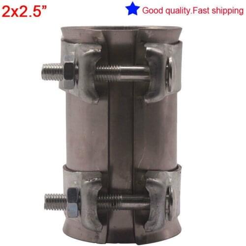 2x 2.5" 64mm Exhaust Pipe Connector Heavy Duty Sleeve Clamp Tube Adapter Joiner