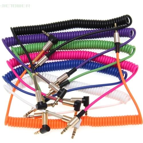 3.5 Jack AUX Audio Cable 3.5MM Male To Male Cable for Phone Car Speaker MP4 Headphone 2M Jack 3.5 Spring Audio Cables 50pcs