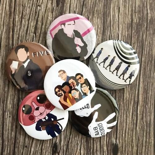 3pcs random Umbrella Academy Brooch Badges for Clothes Lapel Brooch Pins For Clothes Round Broche Schoolbag Fans Gift