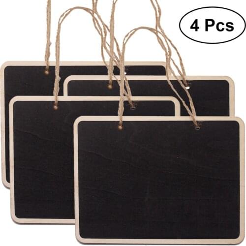 4 PCS Mini Chalkboards Rectangular Hanging Blackboard Double Sided Chalkboard Wedding Party Table Number Place Tag Message Board