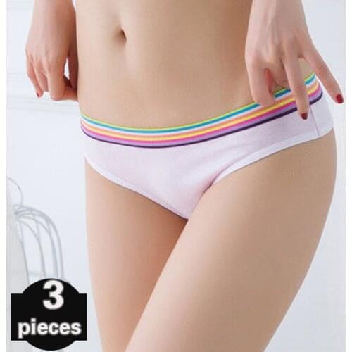 4 pcs Womens underpants Female underwear Womens cotton underpants sexy lingerie Womens shorts thong low-waist underpants