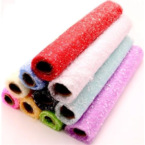 4 Yards/lot 50cm Wide Snowflake Dot Glitter Sequin Tulle Roll Spool Tutu Wedding Decoration DIY Crafts Floral Wrapping Supplies