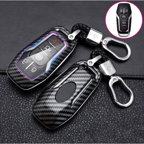 ABS Carbon Fibe Car Remote Key Cover Case Protect Fob For Lincoln MKZ MKC MKX For Ford Fusion Mondeo Mustang F150 Edge Explorer
