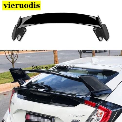 For Honda Civic Hatchback 2017 -2019 Type-R ABS Plastic Unpainted Color Rear Roof Spoiler Wing Trunk Lip Boot Cover