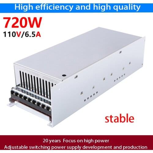 Power Supply AC 220V To DC 110V 6.5A 720W 750W Adjustable Switching Power Supply S-720-110 Light Transformer Source Adapter LED
