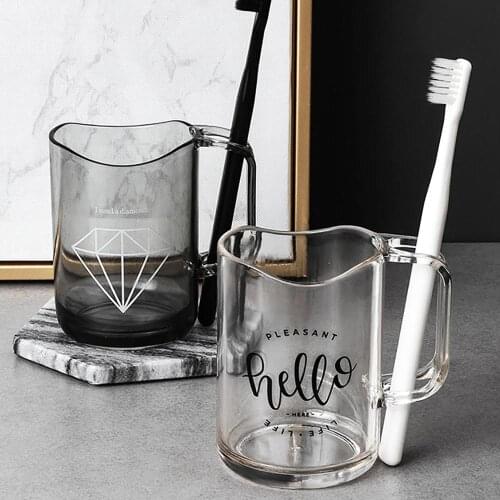 Creative Transparent Toothbrush Cup Bathroom Cups Tumblers with Toothbrush Holder Coffee Mug Tea Cup Mouthwash Gargle Cups