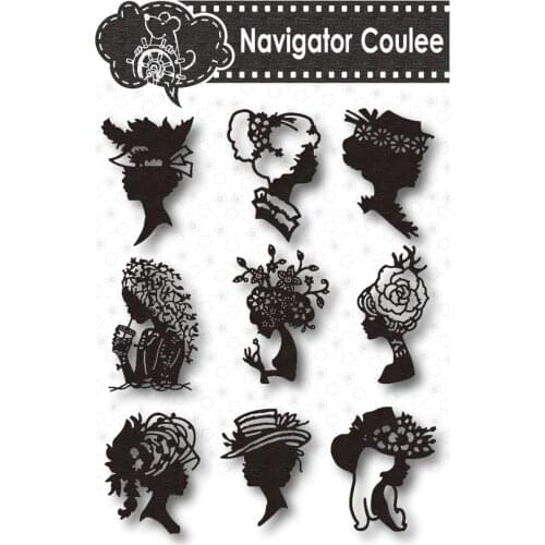 Metal cutting die woman avatar set graffiti scrapbook crafts stamps and die paper card making new cutting die for 2021