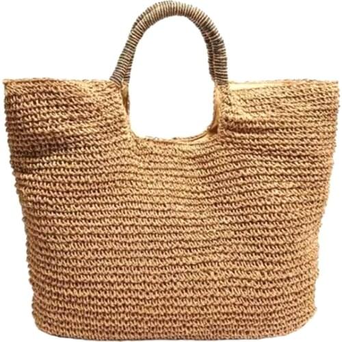 Fashion Summer Round Straw Bag Beach Rattan Women Handbag Totes Ladies Knitted Messenger Beach Bags Female Bag Shopper Purse