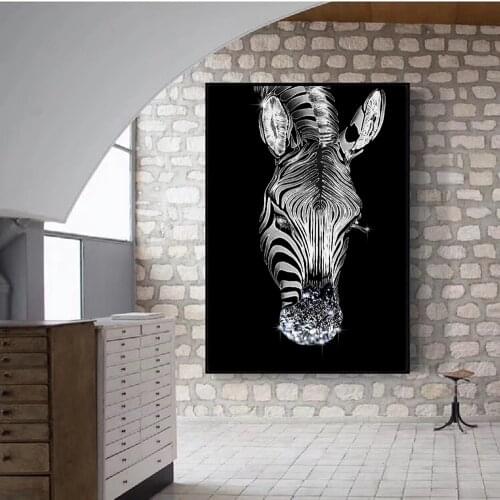 Black And White Zebra Canvas Prints Animals Wall Paintings Print On Canvas Peacock Decorative Wall Pictures For Living Room