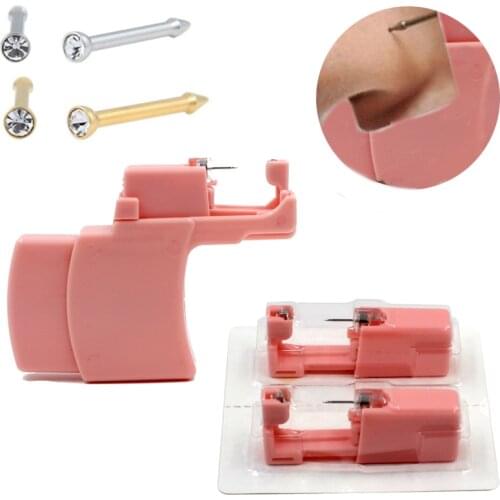 1 Unit Disposable Safe Sterile Nose Piercing Unit 316L Stainless Steel More Safe Piercing Gun Piercer Tool Machine Kit Earring