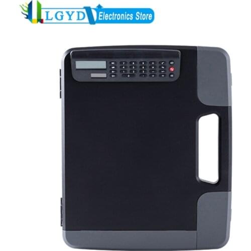 A4 File Box Folder With Solar Calculator Writing Board Data Storage Box