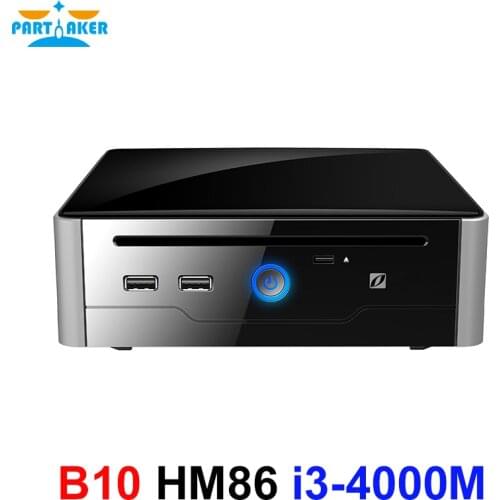 Partaker Mini PC Gigabit Micro Computer Wifi Intel Core i3 4000M Processor Win10-Core Linux i3 with DVI HDMI USB3.0