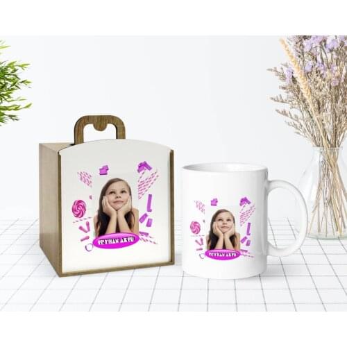 Tailor-made In Wooden Box Photo Birthday Design White Mug Bardak-4