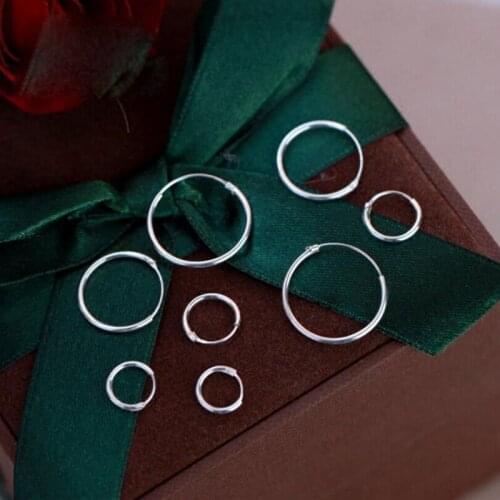 Classic Round Silver Hoop Earrings 925 Sterling Silver Circle Earrings for Women Men Creole Hoop Earings Piercings Jewellery