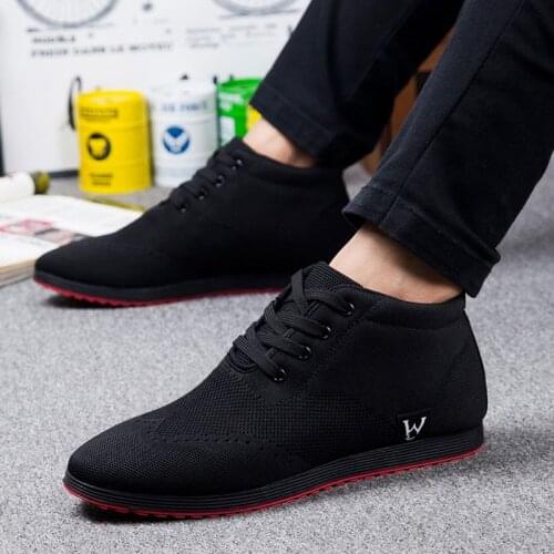 High-Top Men Shoes Breathable Men Casual Shoes Lace-Up Canvas Shoes 2020 Autumn Winter Fashion Flat Shoes Zapatillas Hombre