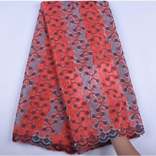 High Quality Swiss Cotton Lace Fabric Latest African Nigerian Tulle Lace Fabric With Stones Swiss Voile Lace In SwitzerlandF1588