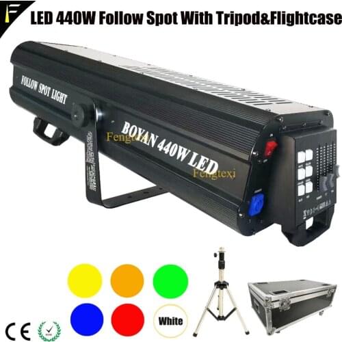 High Powered 440w Compact Medium Throw Followspot Fixture Beam Follow Spot Light With DMX512 Fader & Sturdy stent