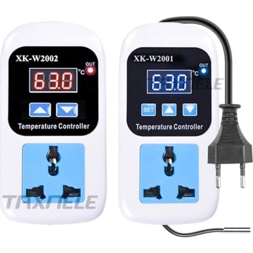 W2001 AC 110-220V Digital socket Thermostat Regulator Temperature Controller Microcomputer Socket Outlet -50~110C NTC Sensor
